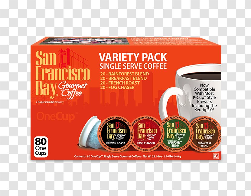 Single-serve Coffee Container San Francisco Bay Jamaican Blue Mountain Kona - Label Transparent PNG