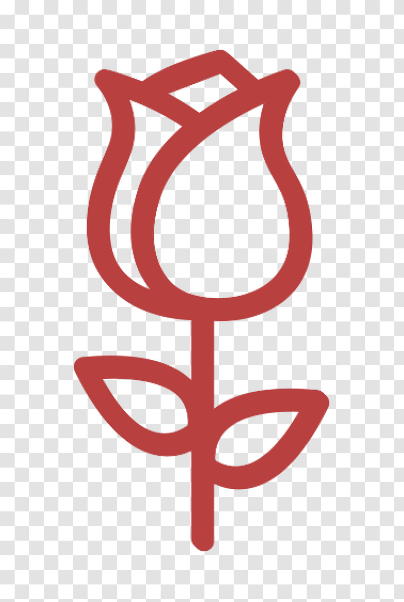 Our Wedding Icon Rose With Leaves Icon Nature Icon Transparent PNG