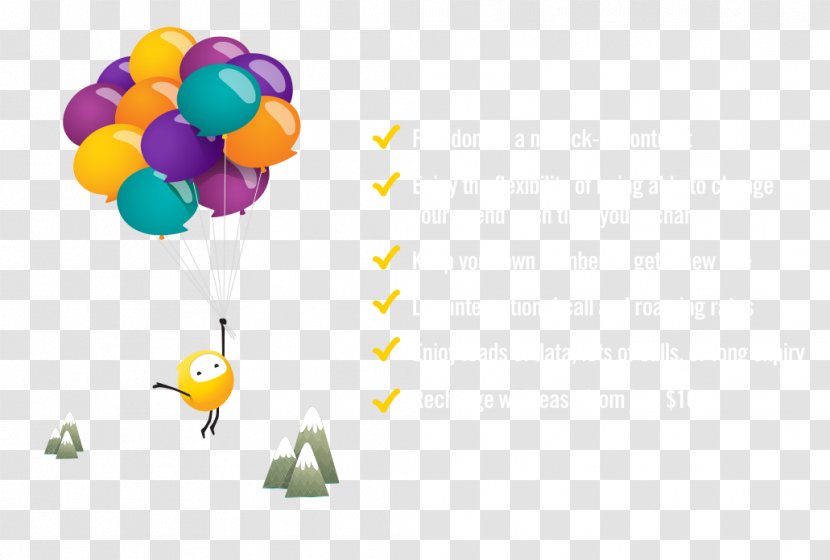 Balloon Desktop Wallpaper - Yellow - Prepaid Recharge Transparent PNG