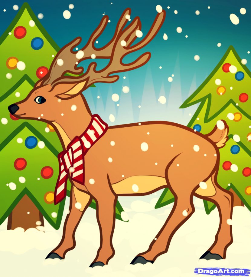 Rudolph Reindeer Moose Drawing - Cartoon Transparent PNG