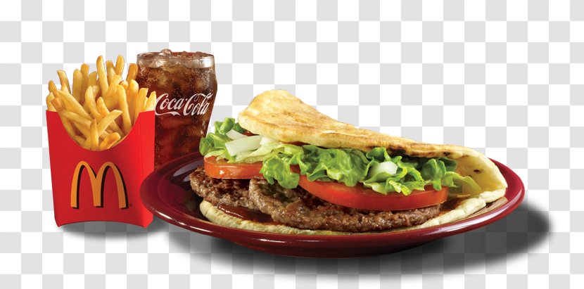 French Fries Cheeseburger Hamburger Pita Full Breakfast - American Food - Mcdonalds Transparent PNG