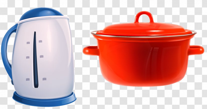 Cookware And Bakeware Olla Clip Art - Small Appliance - Vector Colored Pot Kettle Material Transparent PNG
