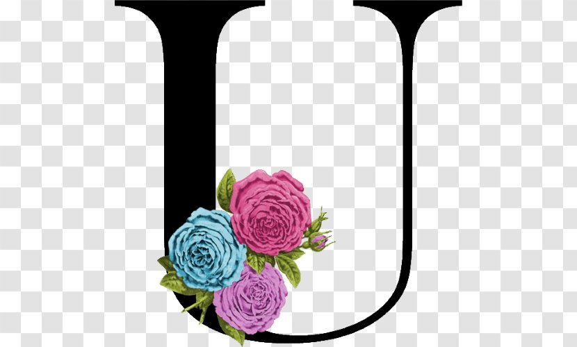Garden Roses Decorative Letters Floral Design Alphabet - Floristry - Flower Transparent PNG