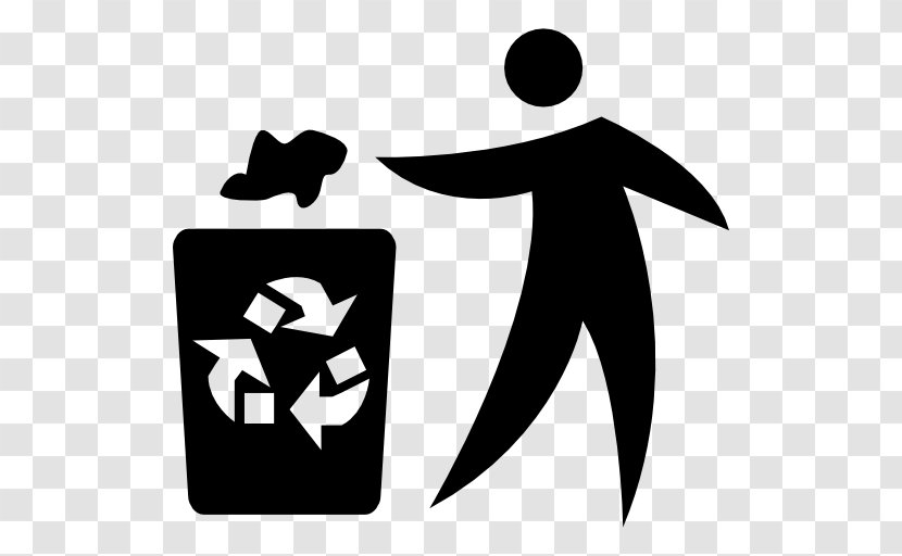 Paper Recycling Bin - Monochrome - Recycle Icon Transparent PNG