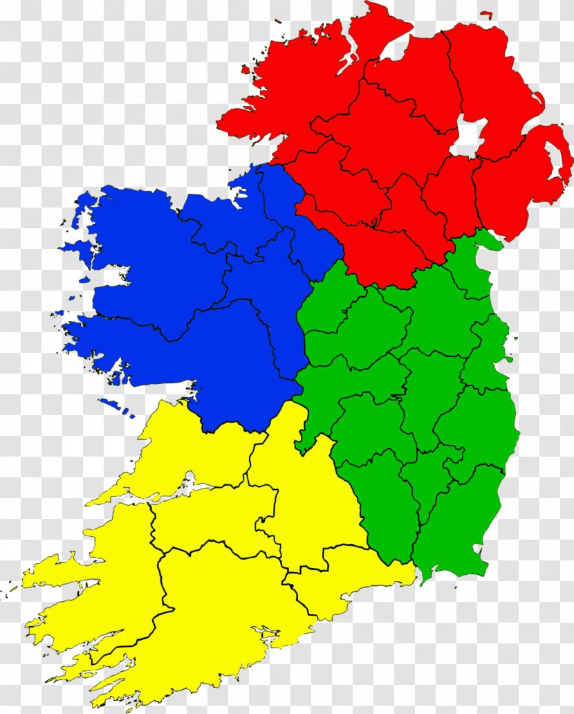 Leinster Ulster Provinces Of Ireland Four Flag Map - And Coat Arms Transparent PNG