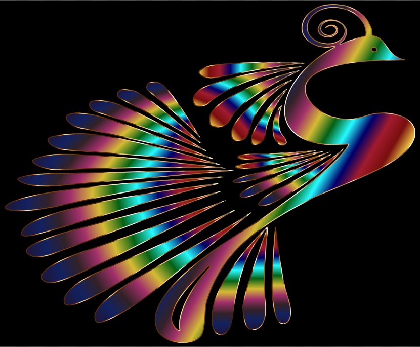 Bird Fractal Art Graphic Design Feather - Peacock Transparent PNG
