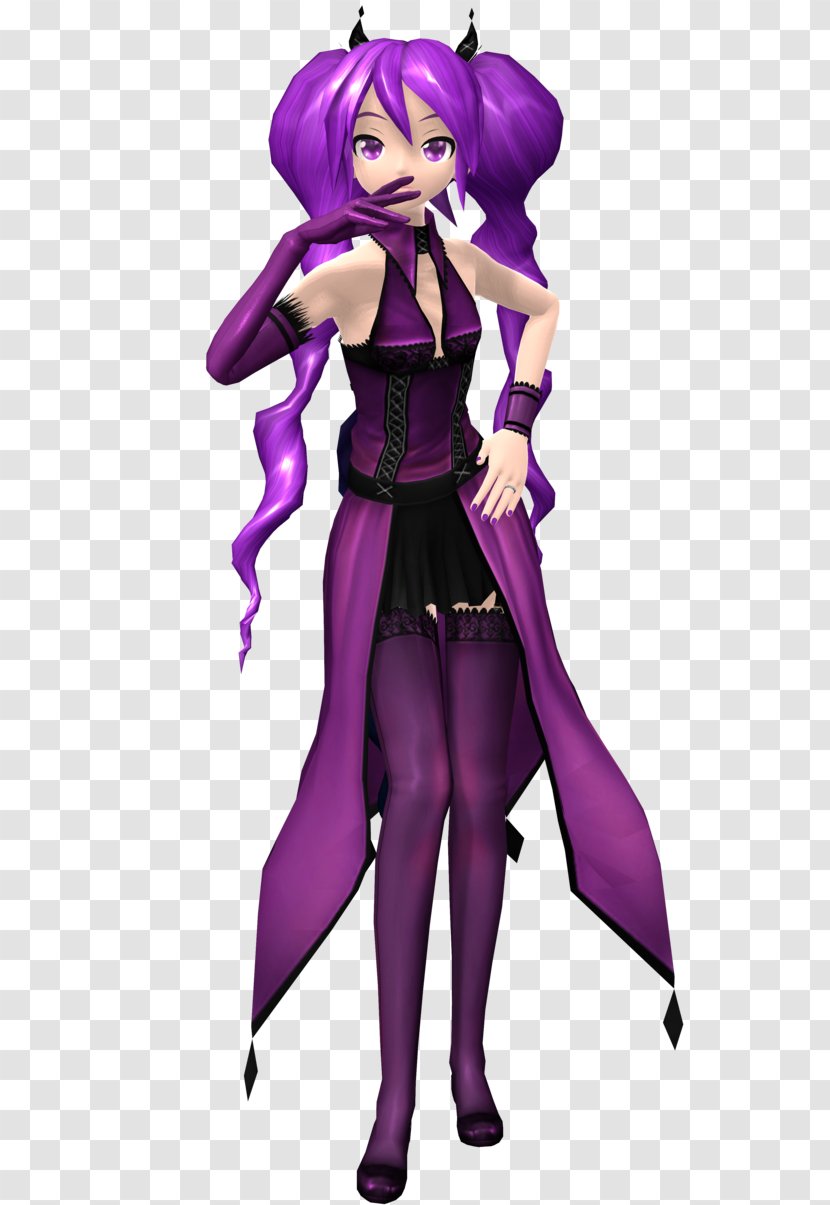 Hatsune Miku Purple Utau Japanese Idol Vocaloid - Silhouette - Violet Transparent PNG