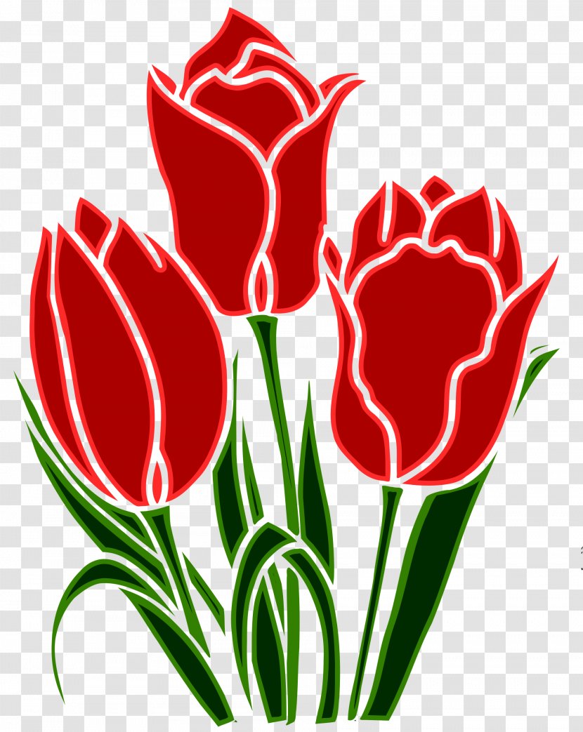 Tulip Flower Clip Art - Public Domain - Tulips Transparent PNG