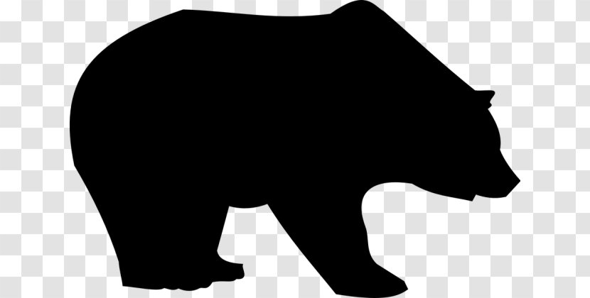 American Black Bear Clip Art Silhouette Vector Graphics - Blackandwhite Transparent PNG