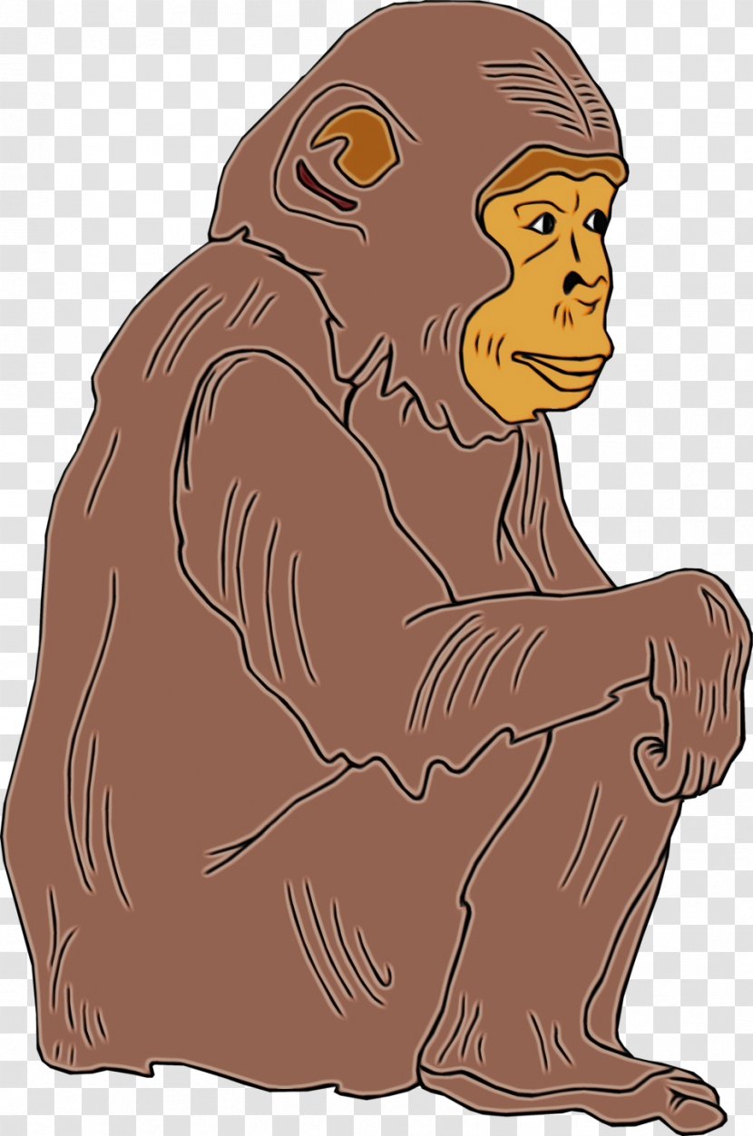 Cartoon Clip Art Old World Monkey Fictional Character Brown Bear Transparent PNG