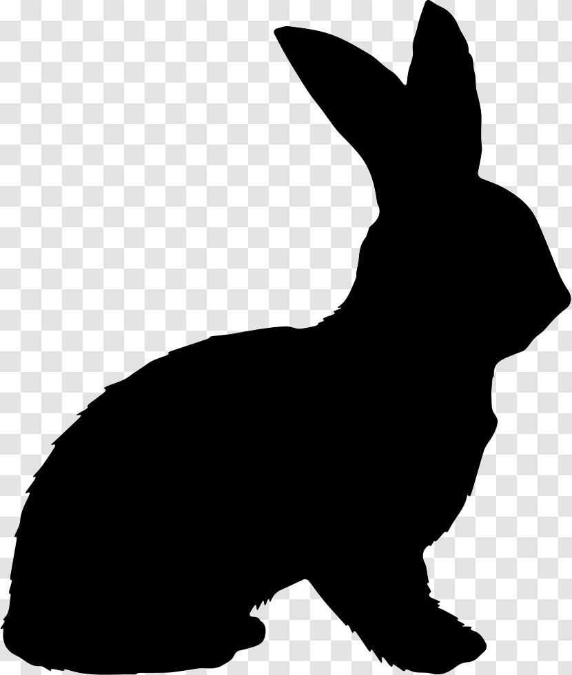 Rabbit Shape Easter Bunny Clip Art - Black And White Transparent PNG