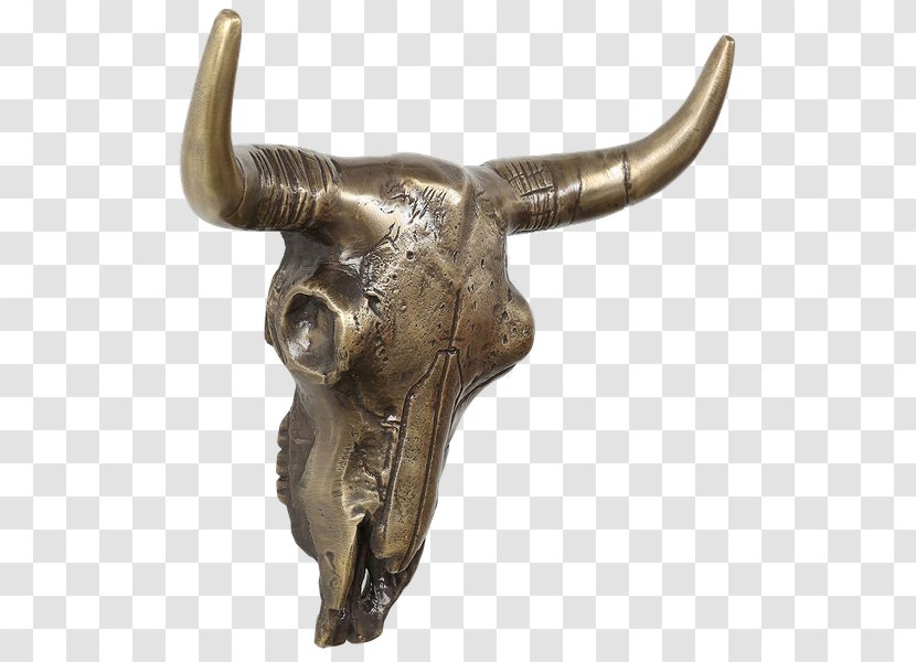 Cattle Bronze Sculpture Bone - Buffalo Skull Transparent PNG