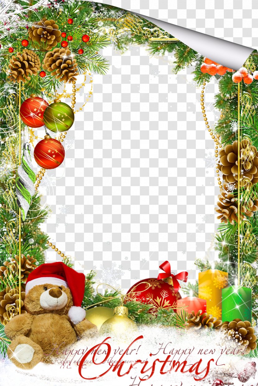 Christmas Picture Frame Clip Art - Evergreen - Mood Pictures Transparent PNG