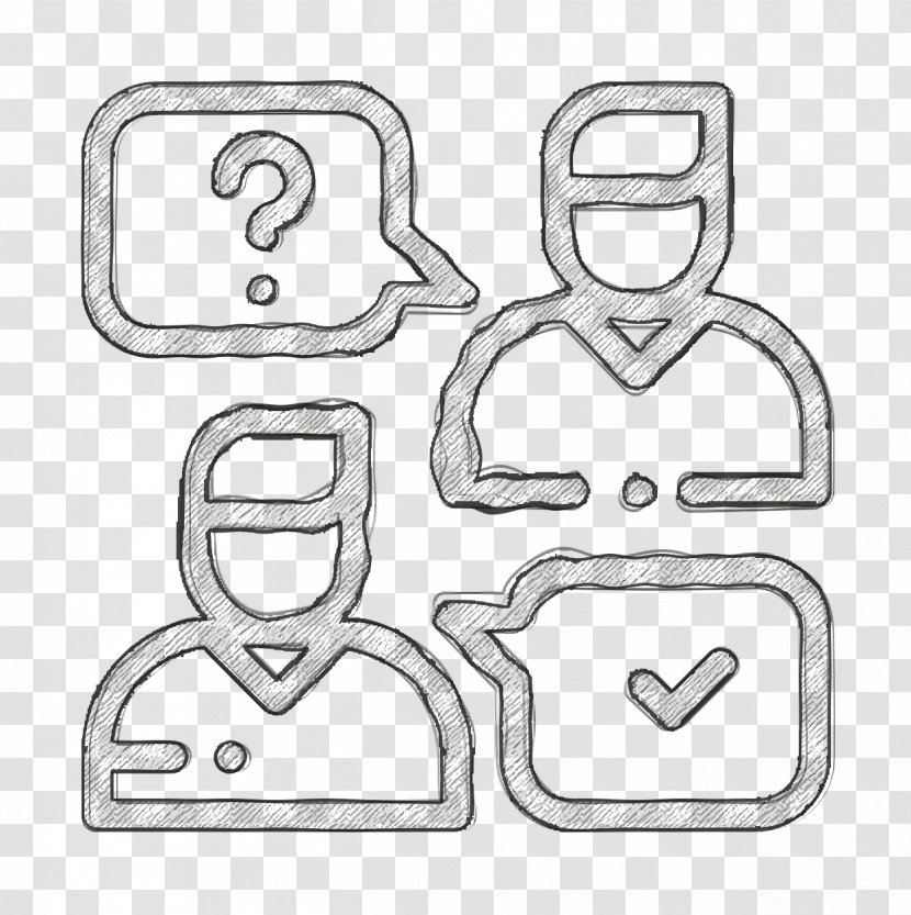 Interview Icon - Support - Line Art Text Transparent PNG