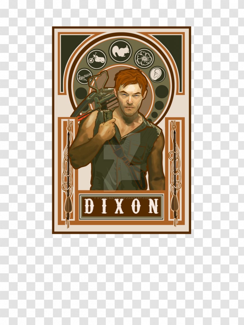 Daryl Dixon Art Nouveau Negan - Frame - Mason Transparent PNG