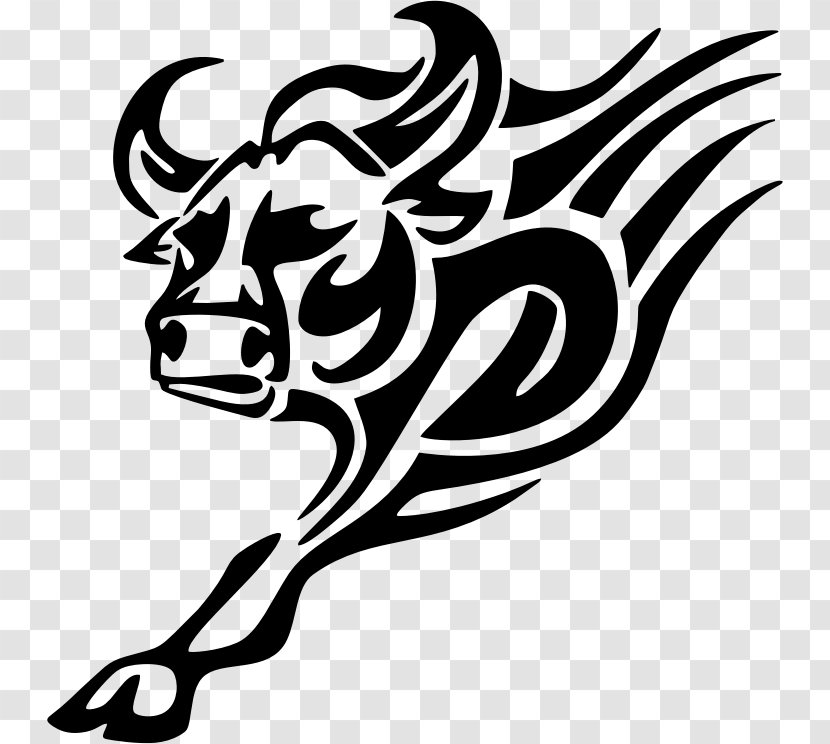 Bull Cattle Taurus Clip Art - Tattoo - Tribal Transparent PNG