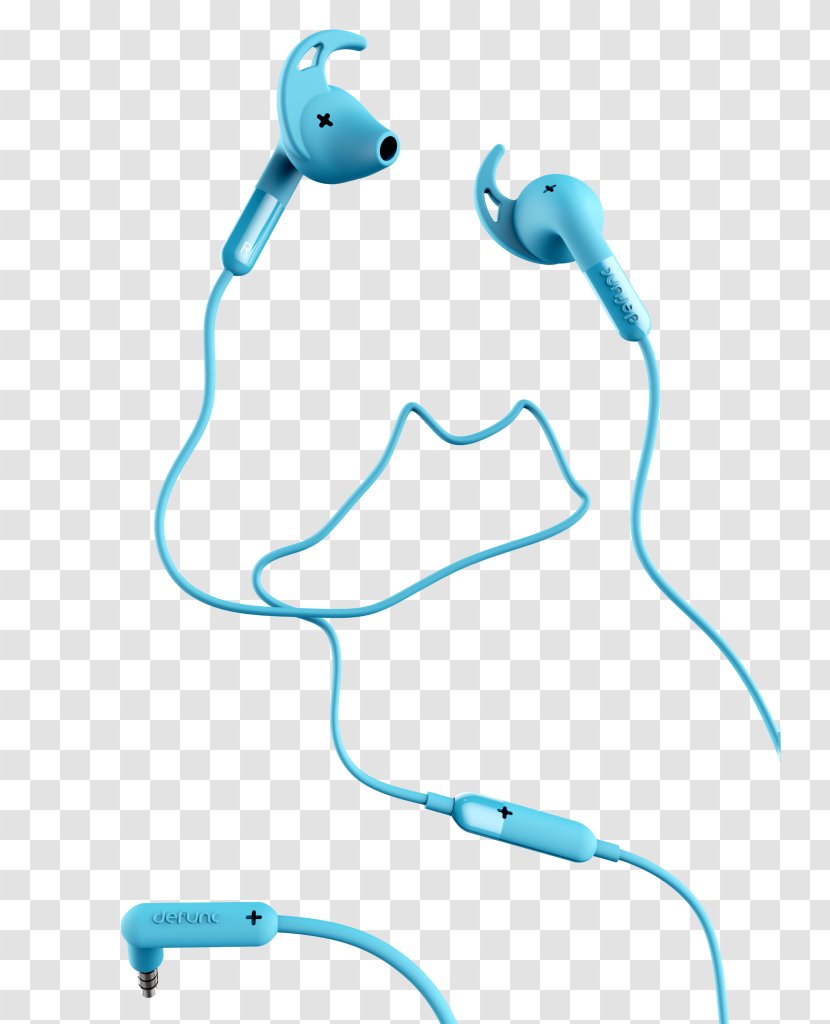 Headphones De Func + Sport Earphones - Body Jewelry - Blue Вкладиші MicrophoneHeadphones Transparent PNG