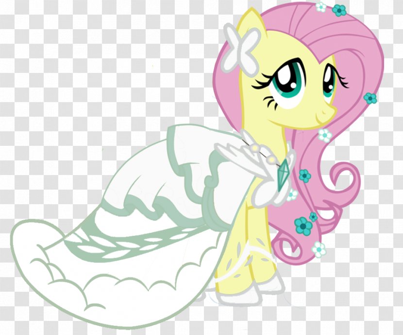 Fluttershy Rarity Pinkie Pie Bridesmaid Dress - Flower - Silhouette Pegasus Transparent PNG