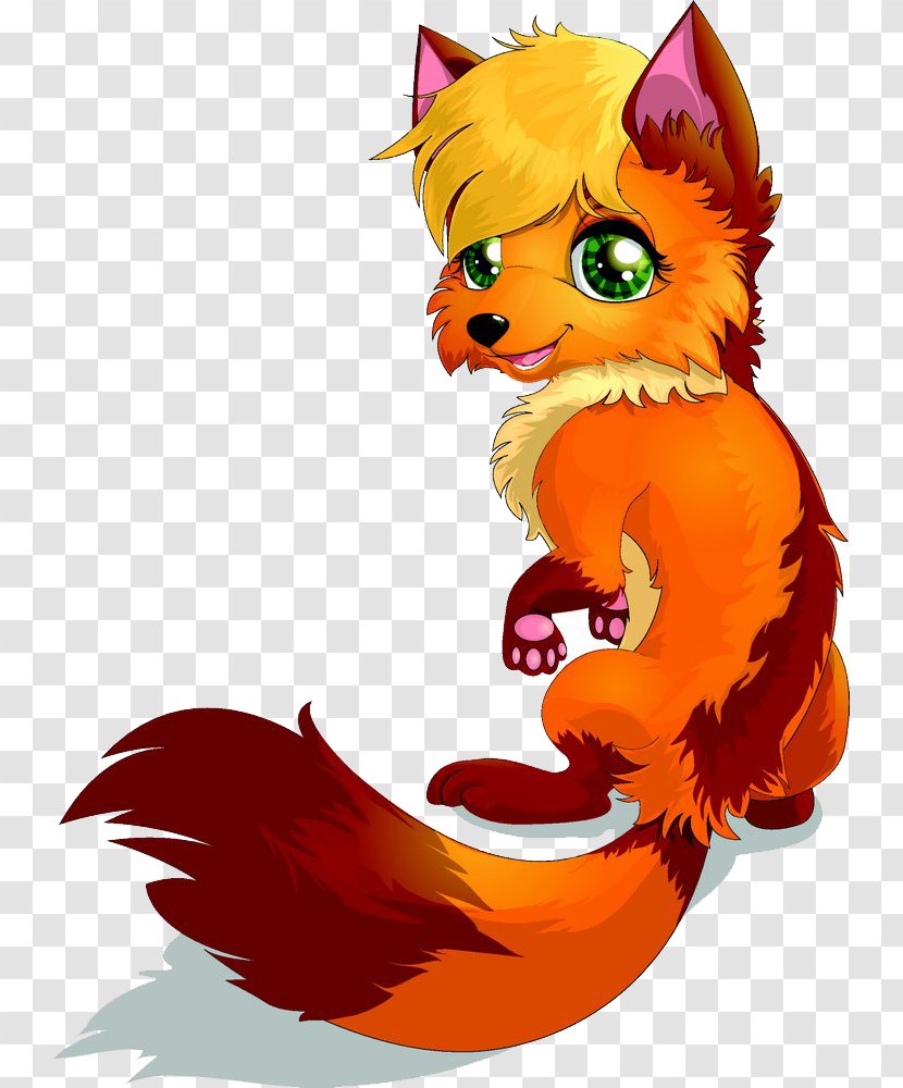 Fox Cartoon Drawing Illustration - Red Transparent PNG