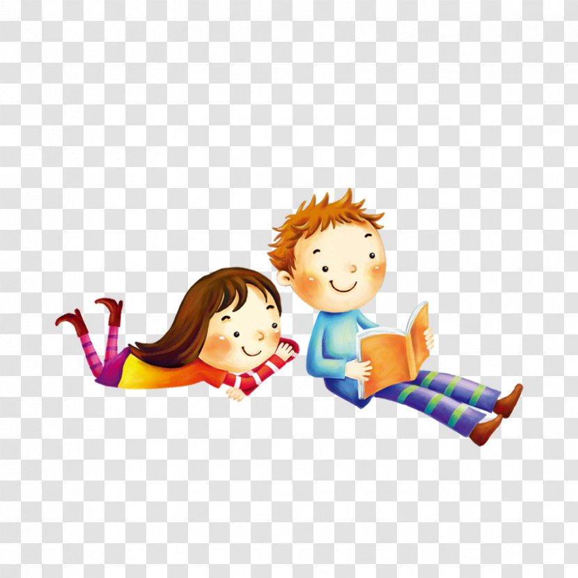 Reading Childhood Coloring Book - Cartoon Doll Transparent PNG