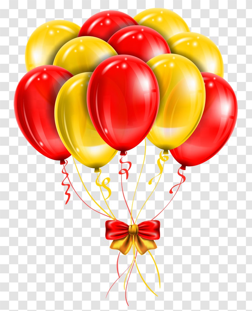 Balloon Red Yellow Clip Art - Blue Transparent PNG