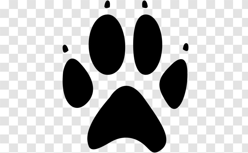Dog Tiger Paw Footprint Clip Art - Monochrome Photography Transparent PNG