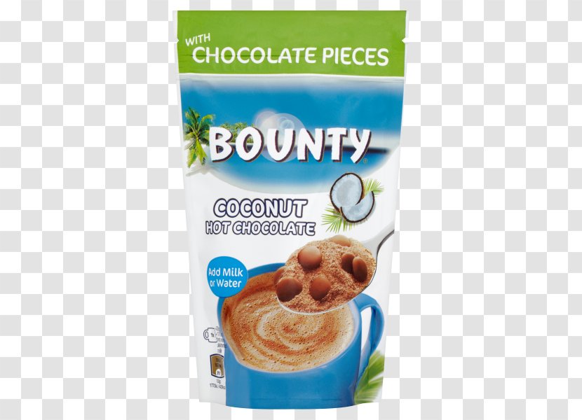 Bounty Hot Chocolate Bar Milky Way - Drink - Coconut Pieces Transparent PNG