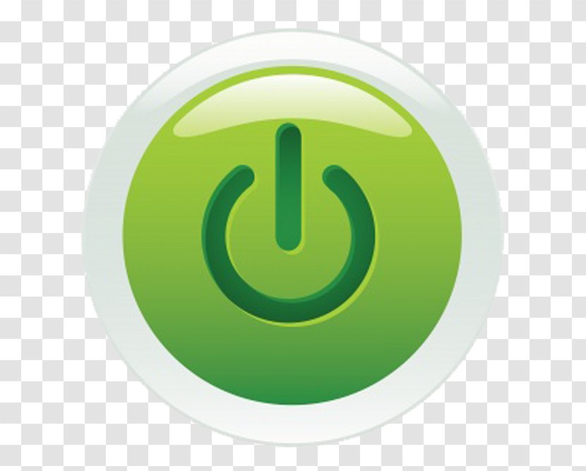 Push-button Booting Icon - Shutdown - Green Button Transparent PNG