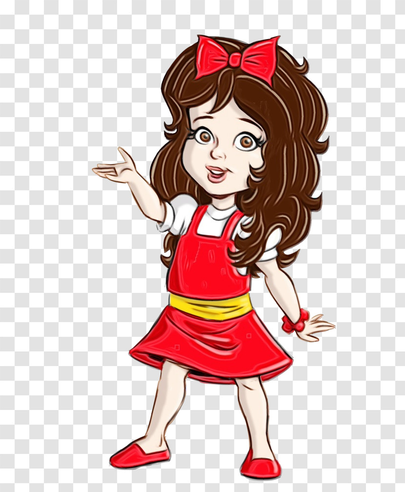 Cartoon Brown Hair Animation Style Drawing Transparent PNG