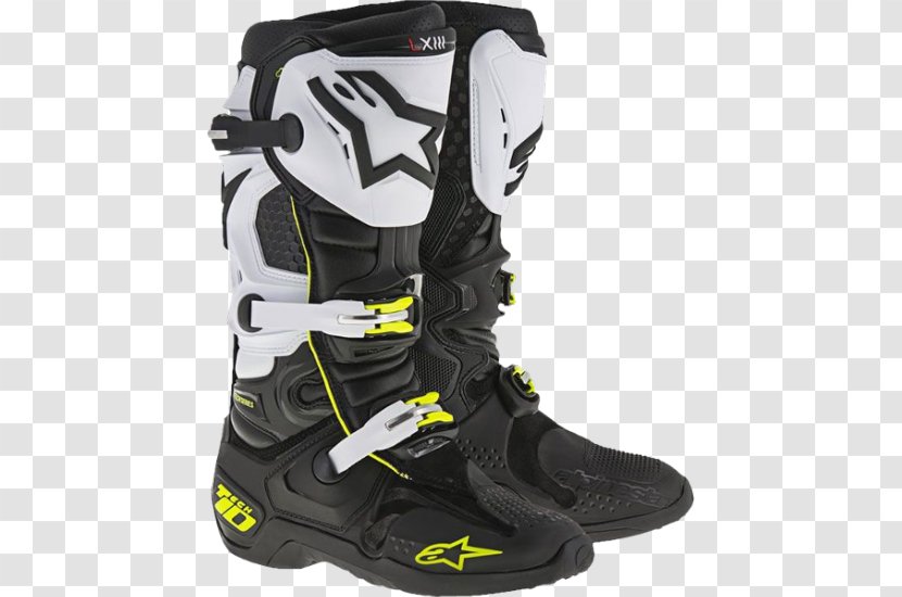 Alpinestars Tech 10 Motocross Boots Motorcycle - Clothing Accessories Transparent PNG