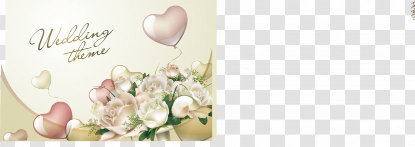 Wedding Invitation Ring Bride - Flower Arranging - Romantic Flowers Theme Transparent PNG