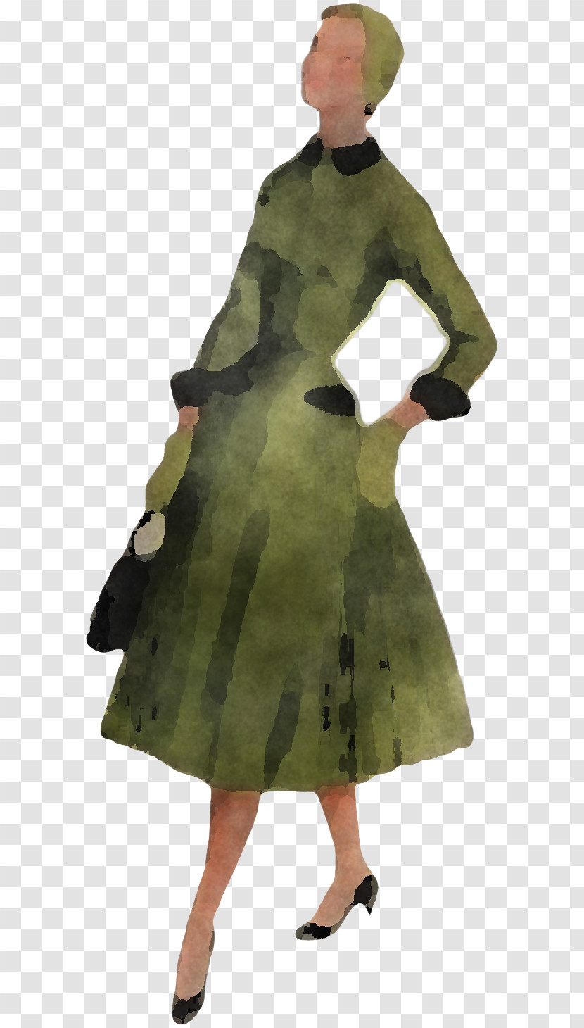 Clothing Green Dress Outerwear Camouflage Transparent PNG