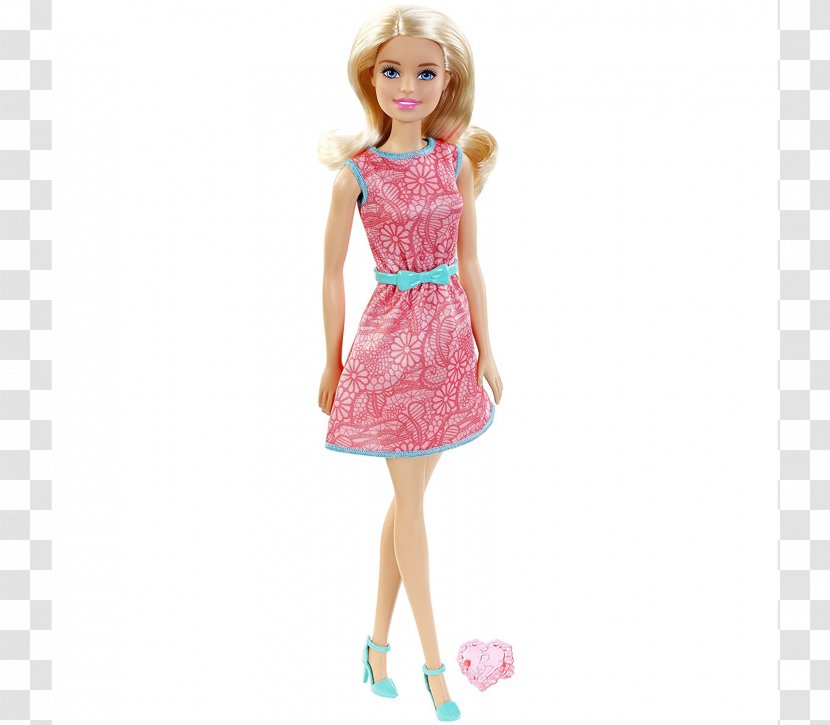 Barbie Doll Dress Pink Blue - Mattel Transparent PNG
