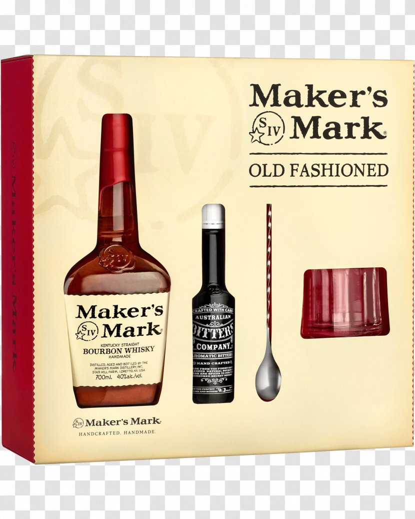 Liqueur Maker's Mark Distilled Beverage Bourbon Whiskey - Alcoholic - Old Fashion Transparent PNG