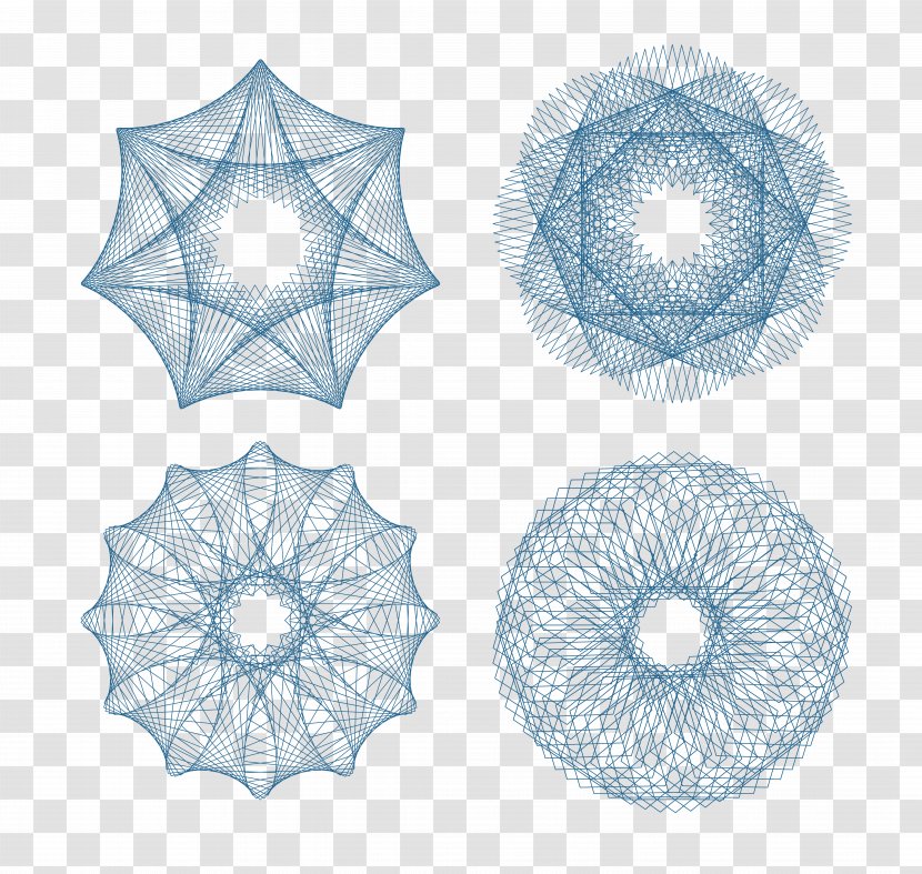 Line Guilloché Euclidean Vector Pattern - Shading - Coin Transparent PNG