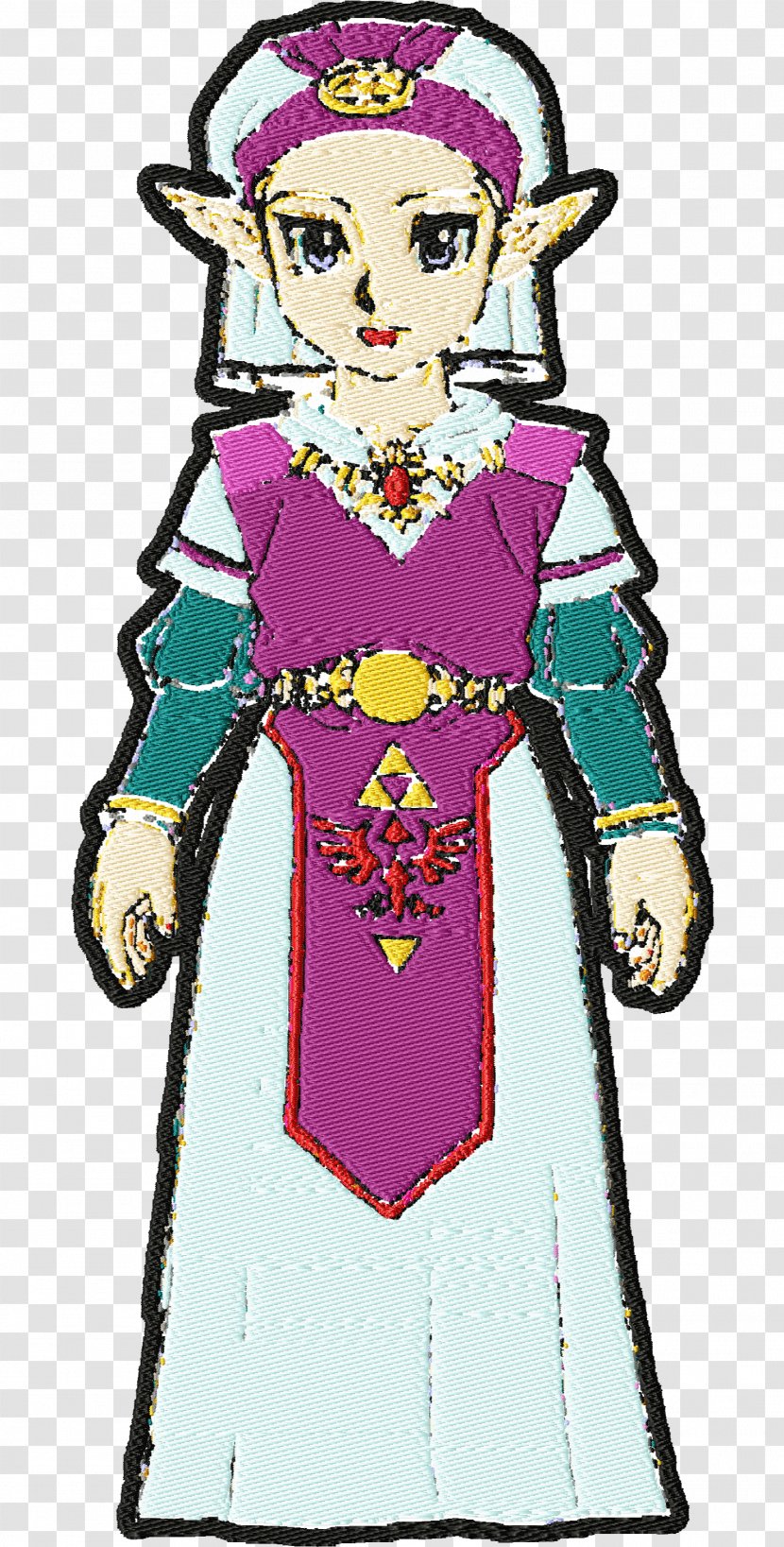 Princess Zelda Art YouTube Costume - Silhouette - Embroidered Transparent PNG
