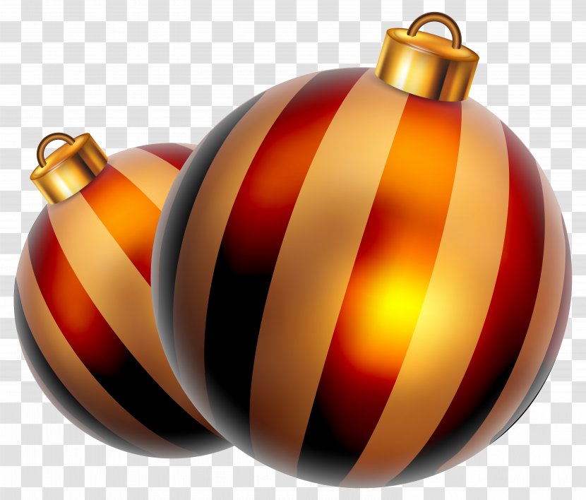 Christmas Ornament New Year Clip Art - Striped Balls Clipart Image Transparent PNG