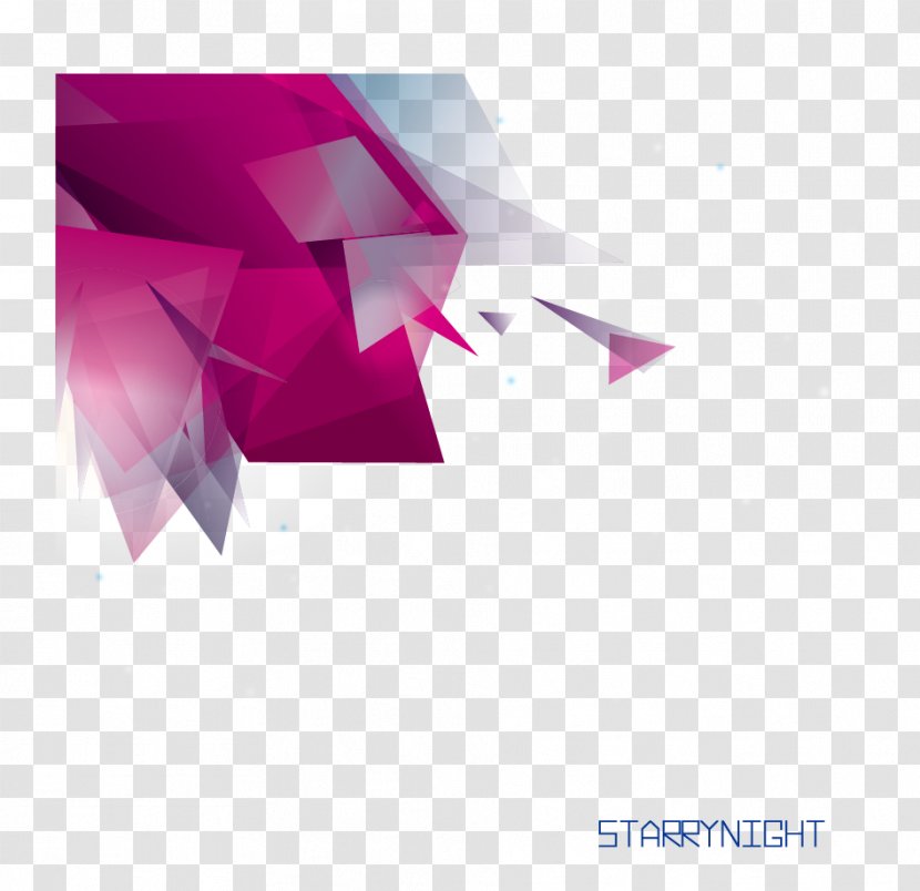 Vector Decorative Background Origami Overlapping Changes - Magenta - Polygon Transparent PNG