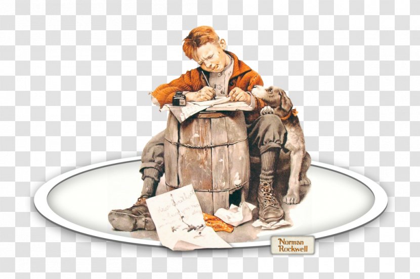 Little Boy Writing A Letter Saturday Evening Post Norman Rockwell Paintings Checkup - Illustrator - Painting Transparent PNG