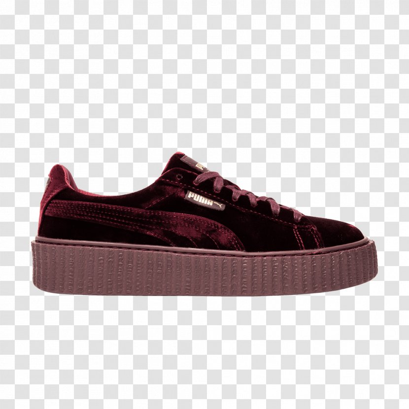 Puma Suede Classic Men's Shoes Sports Brothel Creeper - Slipon Shoe - Maroon Velvet Creepers Transparent PNG