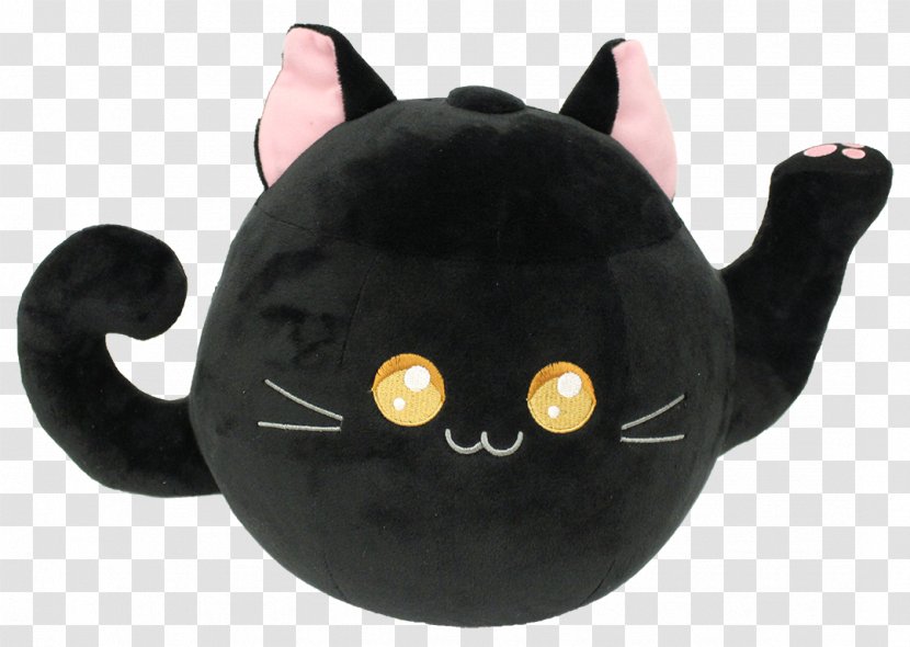 Black Cat Plush Whiskers Kavaii - Teapot Transparent PNG