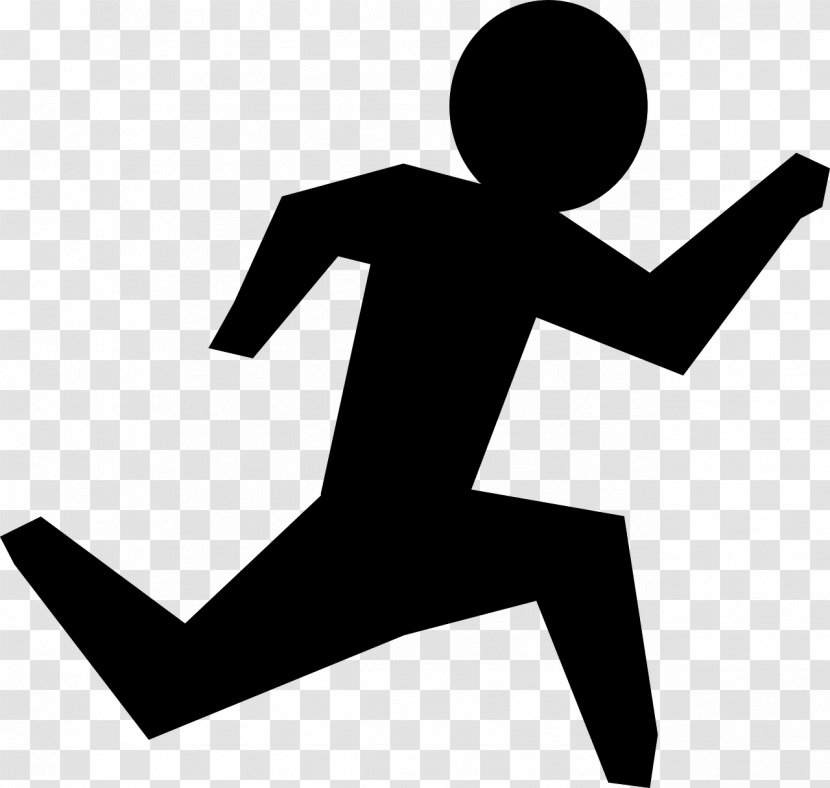 Black And White Running Drawing Clip Art - Men Women Jogging Transparent PNG