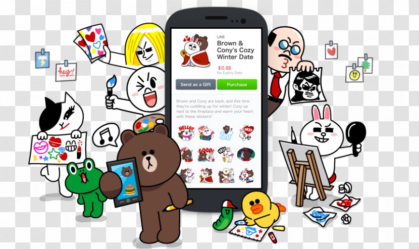 Sticker Line Friends Sales Messaging Apps - Human Behavior Transparent PNG