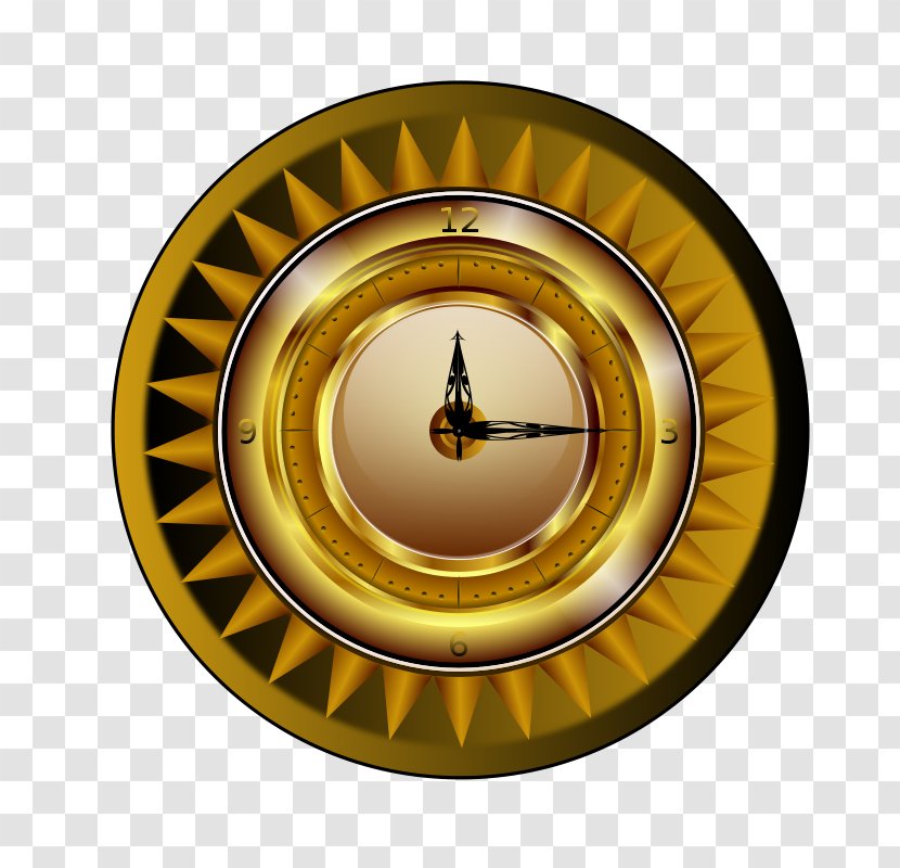 Quartz Clock Gold Alarm Clocks - Symbol - Clip On Transparent PNG