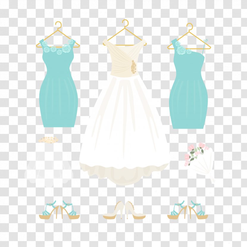 Gown Bridesmaid Wedding - Vector Exquisite Dress Transparent PNG