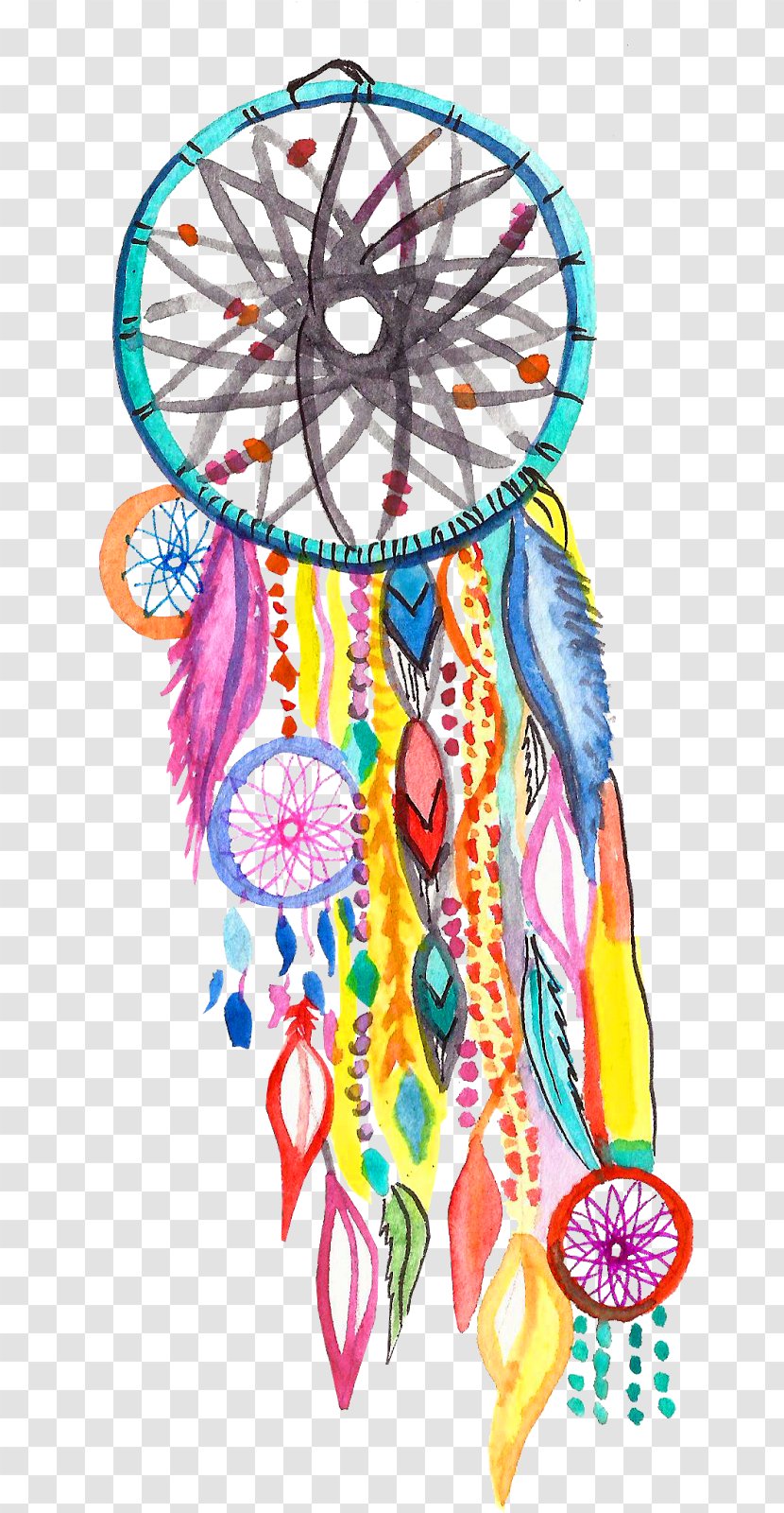 Watercolor Painting Dreamcatcher Clip Art - Tattoo Transparent PNG