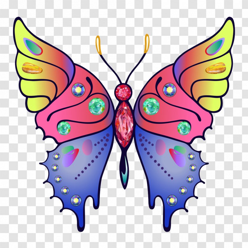 Butterfly Royalty-free Photography Clip Art - Royaltyfree - Rhinestone Colorful Transparent PNG