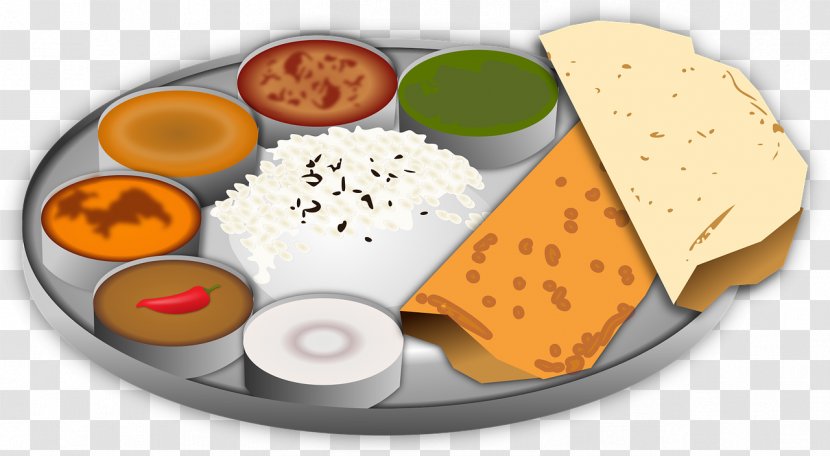Indian Cuisine Roti Naan Thali Clip Art - Plates Transparent PNG