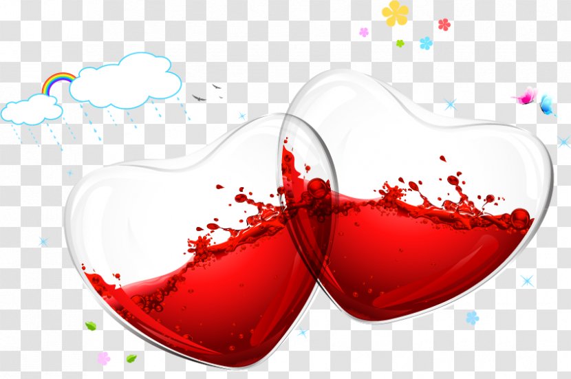 Heart Royalty-free Stock Photography - Cartoon - Valentine Love Glass Transparent PNG