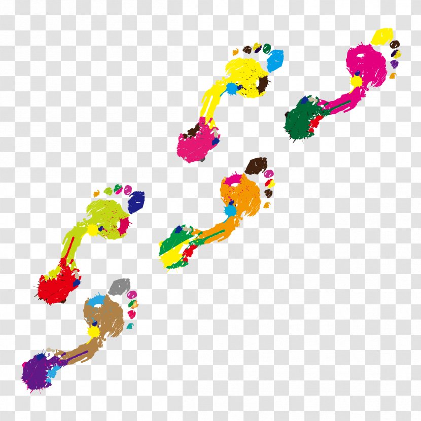 Footprint Clip Art - Foot - Colorful Cool Footprints Transparent PNG